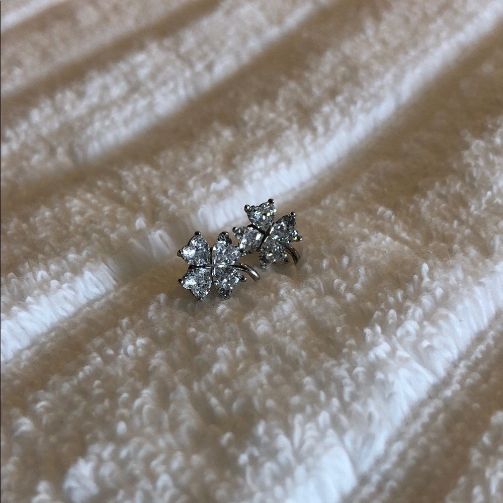 Earrings Pushbacks - Silver Tone 4 Leaf Clover